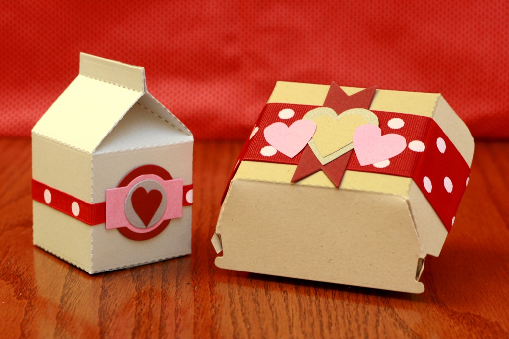 Milk Carton & Hamburger Box with Cinnamon Heart Cookies