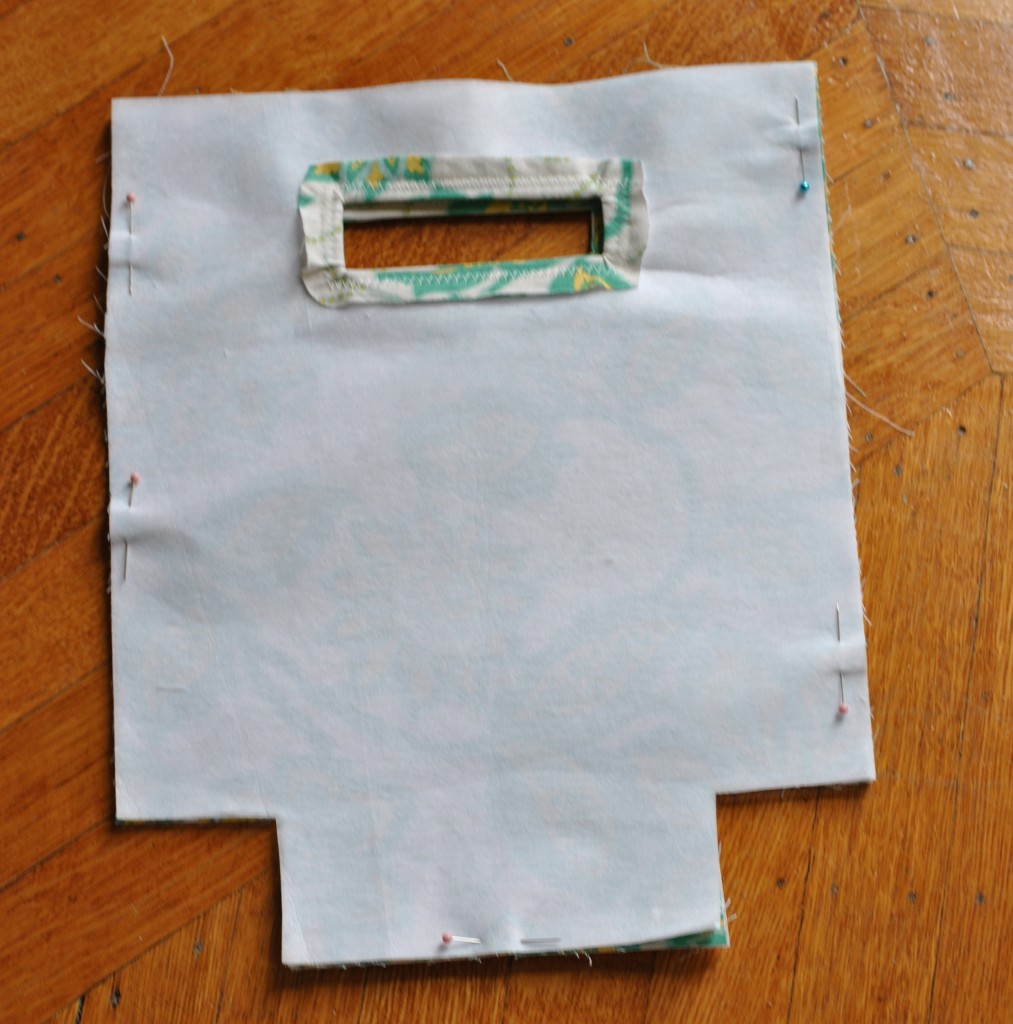 Pin bag front and back right sides together Pin bag front and back right sides together