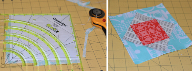 square in square quilt block tutorial trim